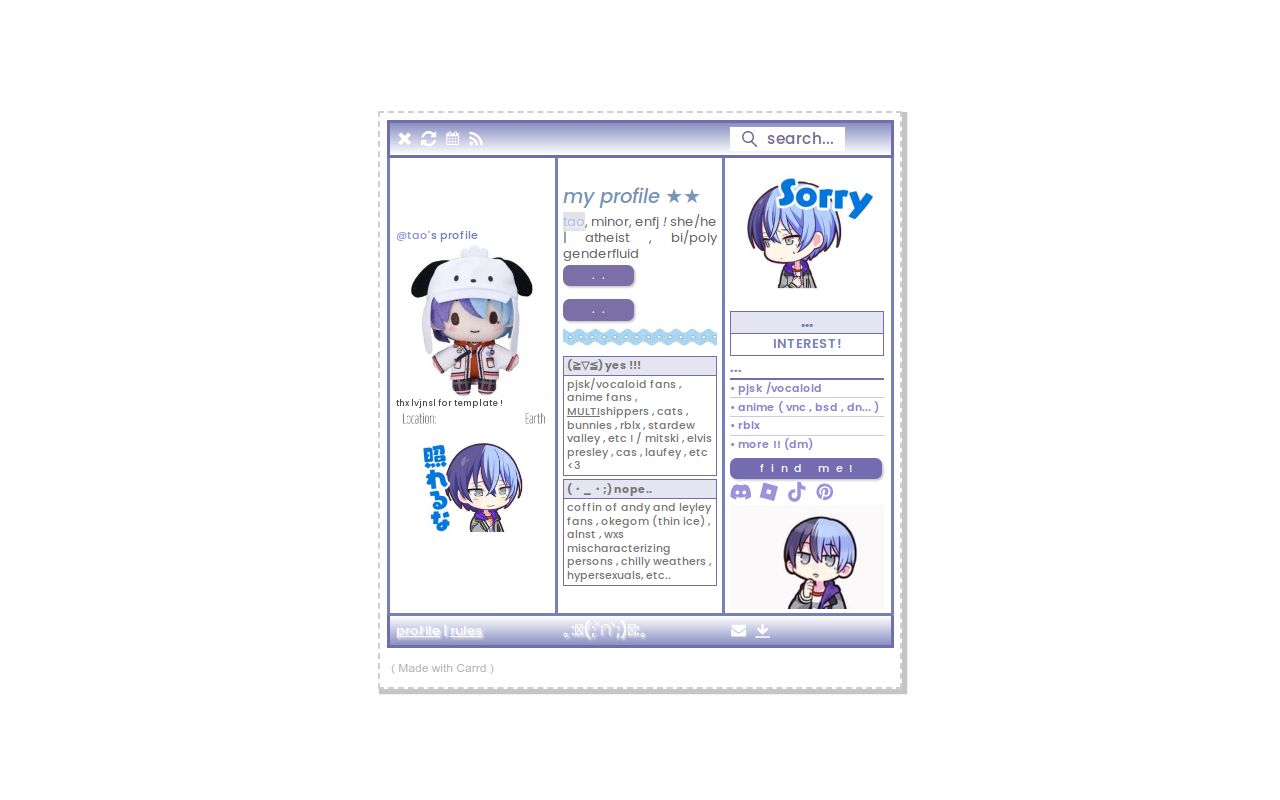 Carrd profile picture for @discharges